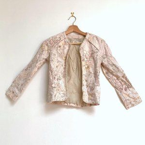 Aritzia Linen Watercolor Floral Jacket